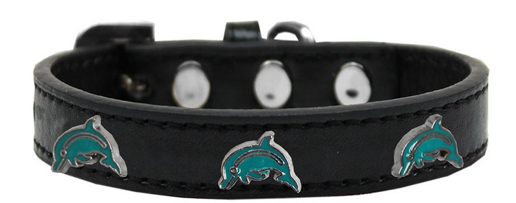 Dolphin Widget Dog Collar Black Size 20